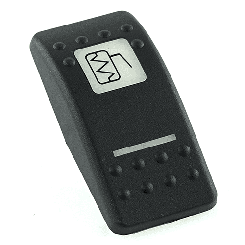 Wippe Contura II, schwarz, quadratische und schmale Linse weiß, Symbol "Spiegelheizung"