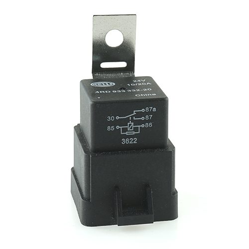 Mini-Relais 24V, 10/20A, Wechsler, mit Widerstand