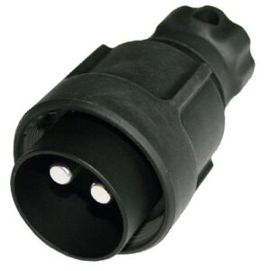 2-poliger Stecker 24V, mit Schraubring, mit Crimp-/ Lötkontakten für 50mm² Leitung