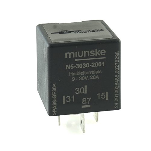 Mini-Halbleiterrelais 9-30V, 20A, mit Schutzdiode zwischen 87 und 31, Überlastabschaltung