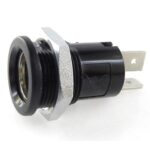 Einbau-Normsteckdose 2-polig, 6-24V/16A, T-Flachsteckanschluss 6,3mm