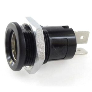 Einbau-Normsteckdose 2-polig, 6-24V/16A, T-Flachsteckanschluss 6,3mm