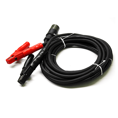 Starthilfekabel 35 mm², 2-poliger Stecker 24V grün ohne Schraubring, 2 Polzangen, rot/schwarz, 5m lang