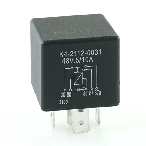 Mini-Relais 48V, 5/10A, Wechsler, mit Diode