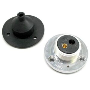 2-polige Steckdose A DIN 14690, Anschluss M3, mit Gummitülle