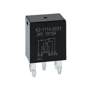 Mikro-Relais 24V, 10/15A, Wechsler, mit Widerstand, vergossen