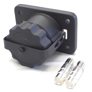 Steckdose 24 V, 2-polig, schwarz, mit Crimp-/Lötkontakten für 35 mm² Leitung
