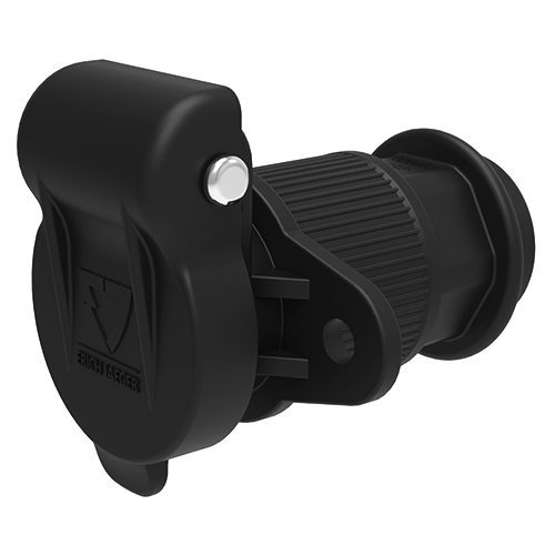 Steckdose 3-polig, 6-24V, Crimpkontakte 6 mm² Befestigungsflansch mit 2 Löchern, mit Kontaktbuchsen, für Kabelverschraubung PG11