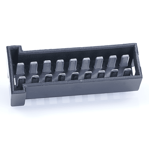 JPT-Messerleiste, 18-polig (2x9), PFT, Kodierung A, schwarz