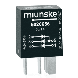 Diodenkombination Mikro 3-fach, 1A, 400V, 2 Dioden in Reihe, 1 Diode einzeln