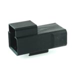 Leistungs-Flachsteckergehäuse, male holder, 2-polig, schwarz