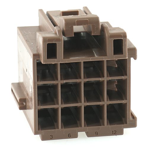 Junior-Power-Timer Buchsengehäuse, 12-polig (3x4), braun