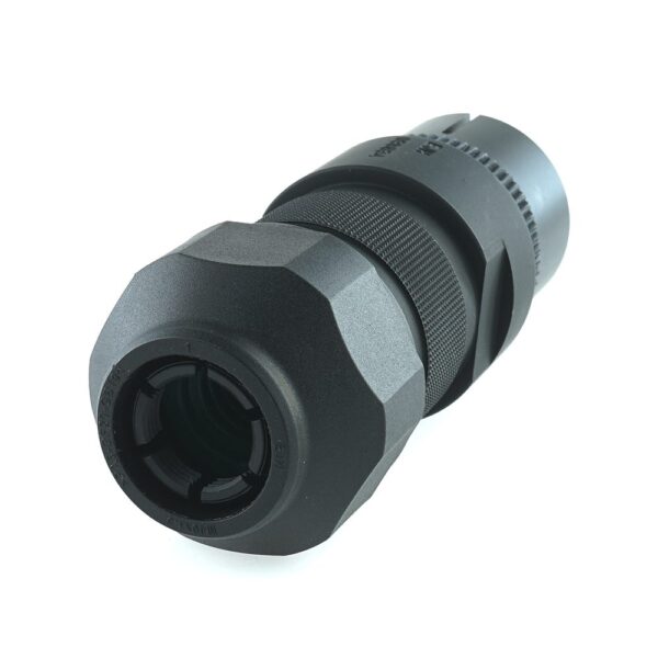 Stecker mit Löt-Kontaktbuchsen, 12-polig, 24V, schwarz, für Kabeldurchmesser 18-20mm