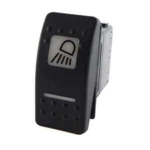on-on Schalter, 12V/20A, Contura II, LED 1 grün hell, LED 2 rot hell, quadratische und schmale Linse hell, Symbol "Arbeitsscheinwerfer vorn"