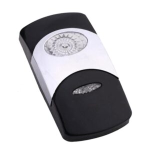 Wippe Contura VI, schwarz, glanzverchromter Einsatz, Welle konkav, ovale und schmale Linse klar, ohne Symbol