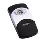 Wippe Contura VI, schwarz, glanzverchromter Einsatz, Welle konkav, ovale und schmale Linse klar, Symbol „Ankerlicht“