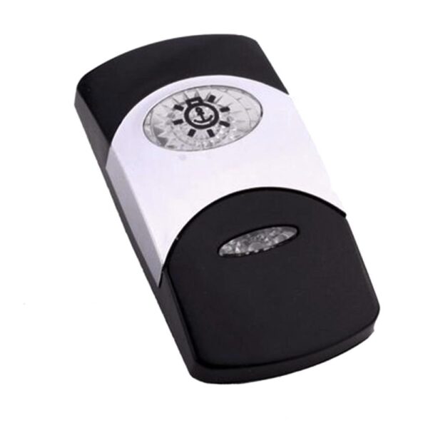 Wippe Contura VI, schwarz, glanzverchromter Einsatz, Welle konkav, ovale und schmale Linse klar, Symbol "Ankerlicht"