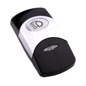 Wippe Contura VI, schwarz, glanzverchromter Einsatz, Welle konkav, ovale und schmale Linse klar, Symbol "Fernlicht"