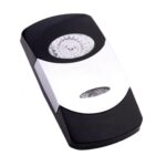 Wippe Contura VI, schwarz, glanzverchromter Einsatz, Welle konvex, ovale und schmale Linse klar, ohne Symbol