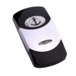 Wippe Contura VI, schwarz, glanzverchromter Einsatz, Welle konvex, ovale und schmale Linse klar, Symbol „Anker“