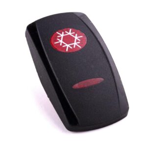 Wippe Contura V, schwarz, ovale und schmale Linse rot, Symbol "Klimaanlage"