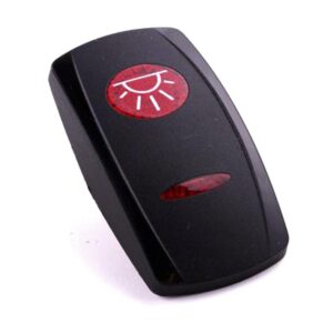 Wippe Contura V, schwarz, ovale und schmale Linse rot, Symbol "Innenlicht"