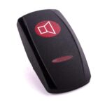 Wippe Contura V, schwarz, ovale und schmale Linse rot, Symbol „Lautsprecher“