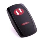 Wippe Contura V, schwarz, ovale und schmale Linse rot, Symbol „Pfeil auf/ab“