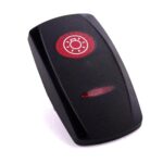 Wippe Contura V, schwarz, ovale und schmale Linse rot, Symbol „Licht“