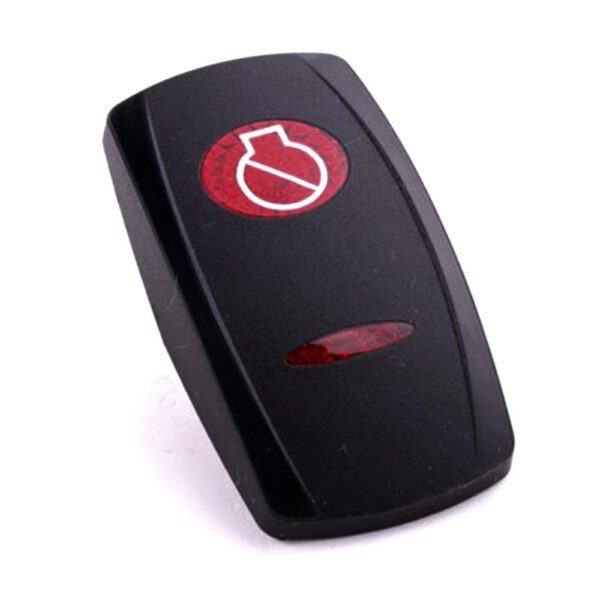 Wippe Contura V, schwarz, ovale und schmale Linse rot, Symbol "Motor Stop"