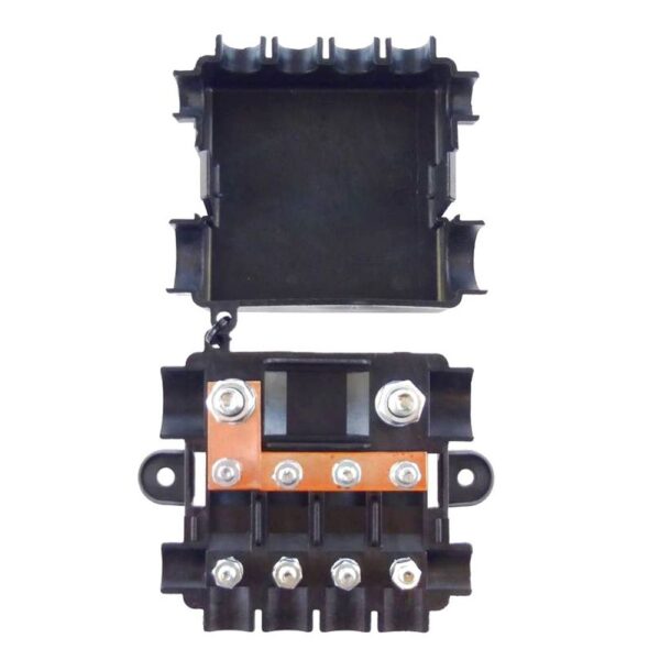 Sicherungshalter für 4 MidiVal und 1 MegaVal, mit Befestigungslaschen, mit Deckel