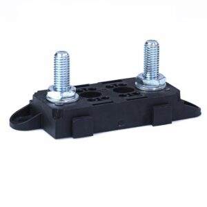 Universal-Sicherungshalter M10, 61mm, mit Befestigungslaschen, mit flachen Muttern, vergossen