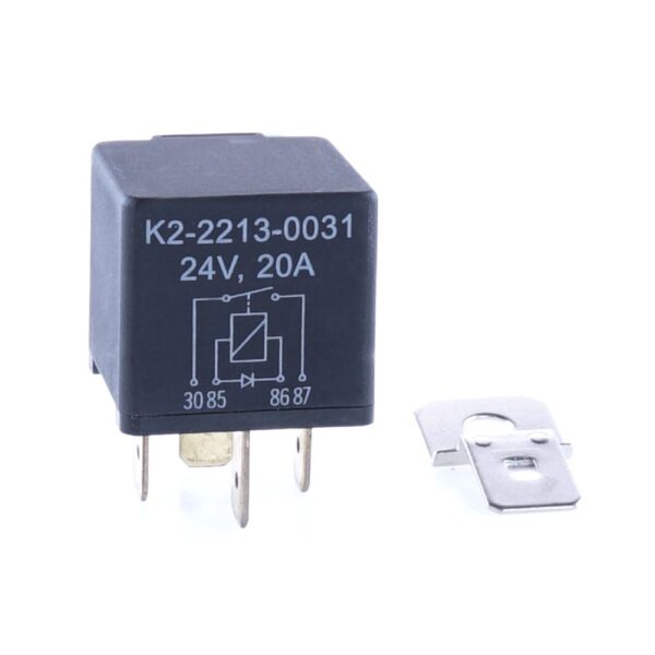 Mini-Relais 24V, 20A, Schließer, mit Diode