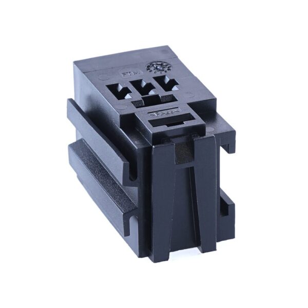 Mikro-Relais-Sockel für Anrastung mit Erweiterungsaufnahme, 2x 6,3mm + 3x 4,8mm