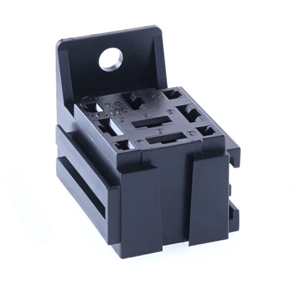 Mini-Relais-Sockel, anreihbar, mit Erweiterungsaufnahme, anschraubbar, 5x 6,3mm + 4x 2,8mm