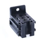 Mini-Relais-Sockel mit Lasche und Sicherungsbügelaufnahme, 5x 6,3mm + 4x 2,8mm