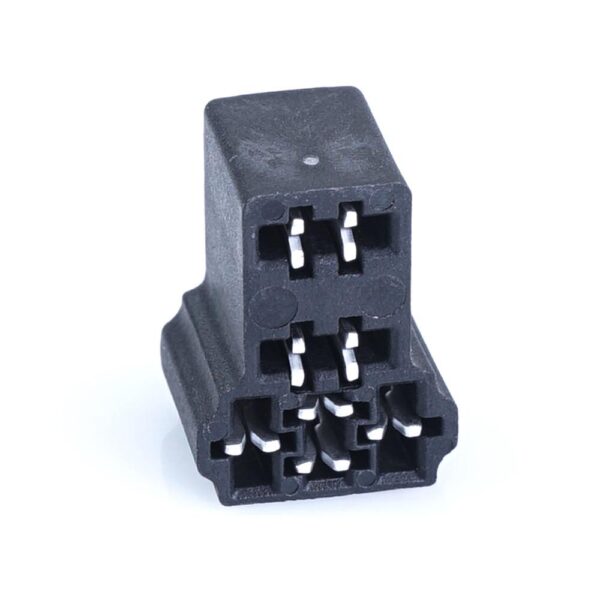 Mikro-Relais-Sockel, 5-polig, 2x 6,3mm + 3x 4,8mm, PFT, schwarz