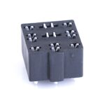 Mini-Relais-Sockel, 9-polig, 5x 6,3mm + 4x 2,8mm, PFT, schwarz