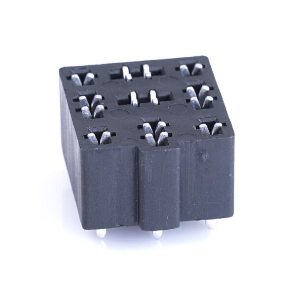 Mini-Relais-Sockel, 9-polig, 5x 6,3mm + 4x 2,8mm, PFT, schwarz