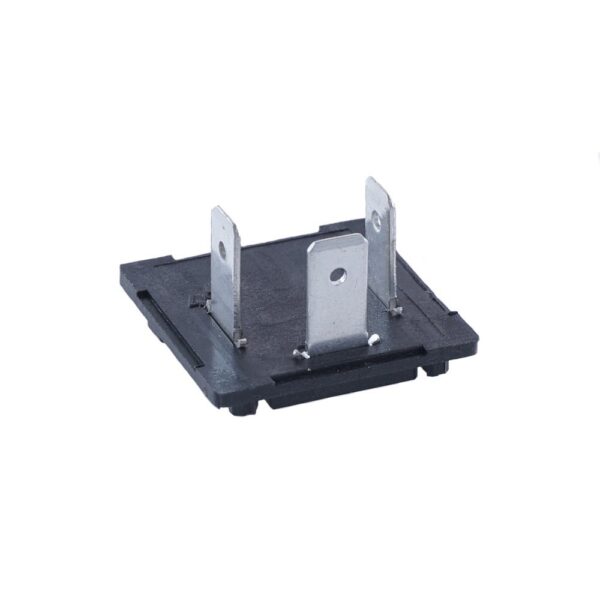 Relais-Grundplatte 3-polig, 3x6,3mm, mit Bedruckung