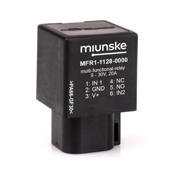 Multifunktionsrelais 20A, 9-30V, 2x Eingang, Wechslerrelais, High-Side DEUTSCH-Stecker DT06-6S..., IP68, parametrierbar durch Kunde