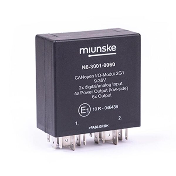CANopen I/O-Modul 2G1, 9-36V, 2 x d/a Input, 4 x Power Output, 6 x Output