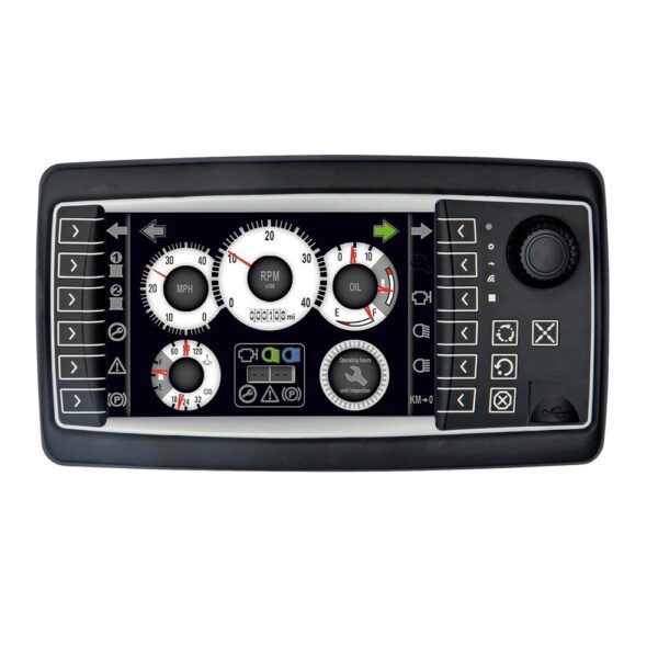 OPUS A6s Full, PClient, 7" TFT 800x480 Pixel Touch, 2x CAN ISO 11898, 3x Video In, 12x Softkey, 3x Hardkey, 1x Encoder, 4x a/d Input, 3x Output