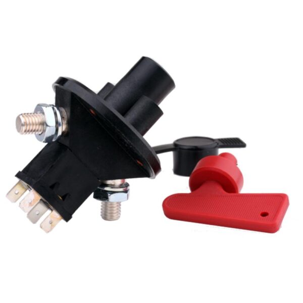 Batterie-Trennschalter, 100A/24V, (500A/5s), runder Flansch, Schaft-Ø22 mm, Lochabstand 38mm, IP 66, mit Zusatzkontakten