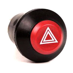 Drucktaster, 12V/20A, 24V/10A, Schaltknopf rot, Symbol "Warndreieck"