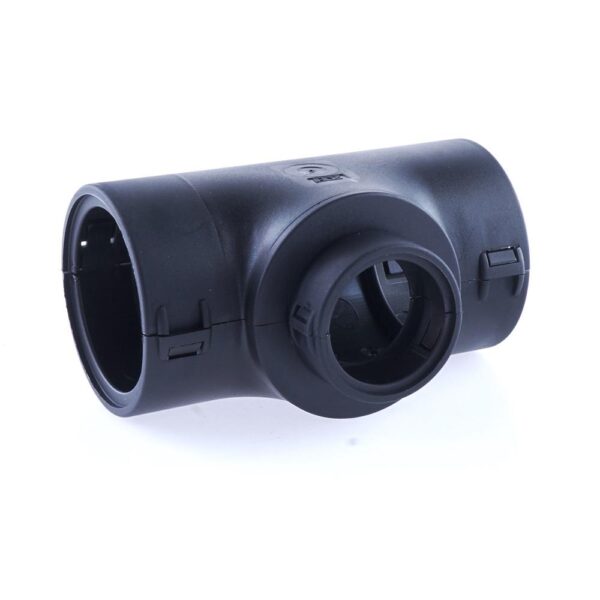 T-Verteiler NW 36-23-36, schwarz, bestehend aus zwei identischen Halbschalen