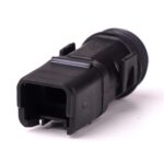 Endkappe für 2-poliges Buchsengehäuse, 180°, mit Zugentlastung