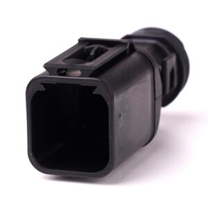 Endkappe für 6-poliges Stiftgehäuse, mit Zugentlastung, 180°