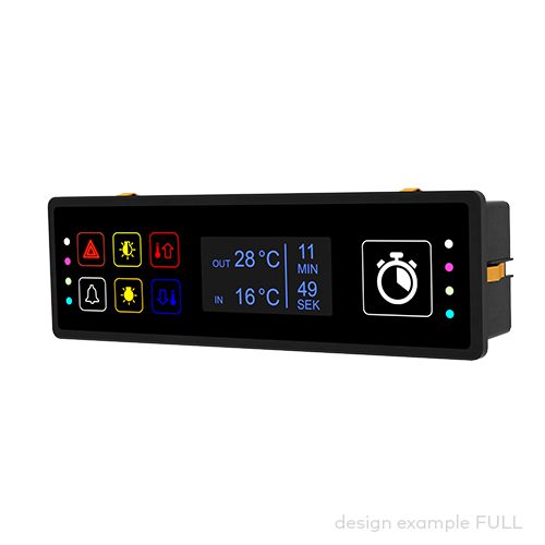 Bedienpanel pilot® 9.7 D, 7 Bedien-/Anzeigefelder, inkl. XL-Taste, OLED Display 2,42'', DOT 128x64