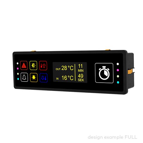 Bedienpanel pilot® 9.7 D, 7 Bedien-/Anzeigefelder, inkl. XL-Taste, OLED Display 2,42'', DOT 128x64